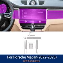 TPU Protective Film for Porsche Macan 2022-2023 Interior Anti-Scratch Clear Sticker Set / Matte transparent / RHD juoda