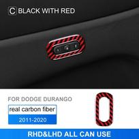 Carbon Fiber Style Interior Sticker for Dodge Durango 2011-2020 Button Cover Trim Black With Red juoda