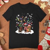 Dachshund Christmas Santa Lovely T-shirt Black Cotton Tee All Sizes S825 S