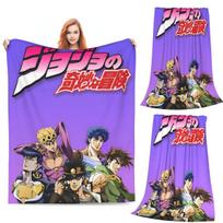 Anime JOJO HD ART Blankets Soft Warm Flannel Throw Blanket Plush for Bed Living room Picnic Travel Home Sofa Size: 75*100cm, Weight: 230 GSM