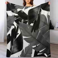 Banana Palm Leaves Jungle Pattern #4 #tropical #wall #decor #art Throw Blanket Color Fast Cozy Throw Blanket Size: 75*100cm, Weight: 230 GSM
