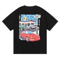 Cross-border American trendy brand GALLERY DEPT cartoon car printing short-sleeved t-shirt men's and women's high street loose half-sleeves S