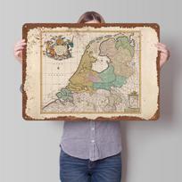 Antique Map of Belgium and Netherlands Metal Poster Customized Wall Art Retro Vintage Tinplate Signs for Man Cave House Decor 20X30CM