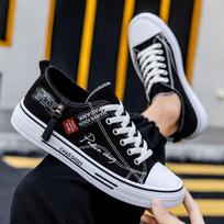 Summer Men's Canvas Sneakers Low Casual Breathable Shoes Teen Trendy Lightweight Youth Streetwear Comfort Footwear 39