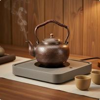Handmade Copper Teapot 1.8L for Electric Ceramic Cooktop, Water Boiling
