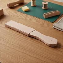 DoubleSided Leather Stropping Paddle Handmade Polishing Board Wood Handle Honing Strop for