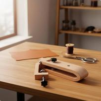 Adjustable Leather Craft Clamp Beech Wood Desktop Stitching Stand Foldable Design