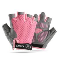 Half Finger Kids Sports Gloves Anti-Slip Kids Cycling Gloves  Sports Equipment M rožinė