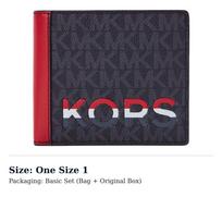 MICHAEL KORS MK Cooper Multicolor Artificial Leather Wallet Small Mens Dark Brown/Red 36H1LCOF1O-648 One Size 1