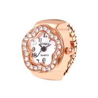 Alloy Finger Watch Stainless steel Ladies Watch Creative Ring Watch  Jewelry Gift F