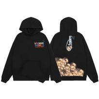 Cross-border European and American trendy brand Travis Scott cartoon claw machine fleece hoodie sweatshirt men's and women's high street jackets S