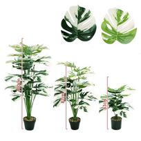 12 Head Artificial Plant Palm Branches Turtle Back Leaves Fake Green Plant Decorative Living Rroom Garden Decoration (Flower Pot Not Included) 63cm