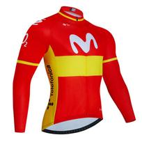 2026 m. „Movistar“ rudens dviračių marškinėlių komplektas „Ropa Ciclismo Spring“ vyriški ilgomis rankovėmis dviračių apranga MTB marškinėliai „Bicicleta Maillot Culotte“ XS