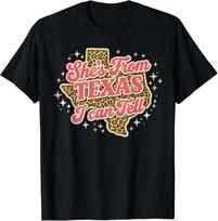 She's from Texas I Can Tell Retro Vintage Texas Girl T-Shirt XL
