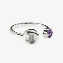 Kpop BTS The Best Album Open Ring Adjustable Purple Rhinestone Logo Finger Ring for Fans ARMY