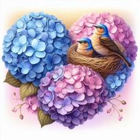 Flower Animals Full 11CT DIY Stamped Cross Stitch Kits for Beginners Adults Home Decor Printed Cross-Stitch Kits 15.75x15.75in