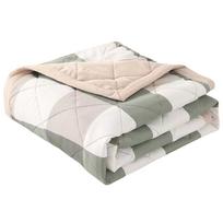 Washable Summer Blanket Lightweight Air Condition Comforter Travel Blanket for Bed Couch Sofa Quilt with Plaid Pattern Printing
