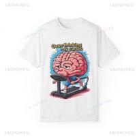 Funny Overthinking Brain Treadmill Cardio Graphic T-shirt XXXXL
