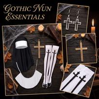 Halloween Costume Accessory Set with Headwrap Earrings Socks and Necklace 503 One Size