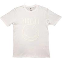 Nirvana White Happy Face Licensed TShirt Unisexs L