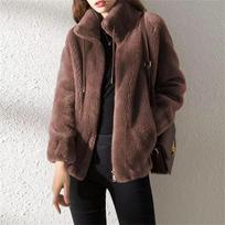 Women's Winter Double-Sided Zip Up Hoodie with Stand Collar Warm Thick L ruda
