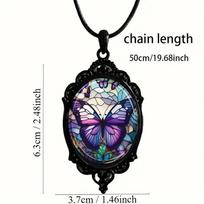 A Stunning Butterfly Pendant Necklace, Vibrant Purple Tones, and Exquisite Patterned Jewelry Necklace