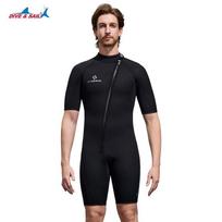 DIVESAIL 2mm Neoprene Wetsuit Men Women Front Zip Free Diving Snorkeling Surfing Swimming Thermal Protection XS