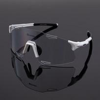CAVALRY Cycling Photochromic Sunglasses, Bicycle Road Bike, Men's And Women's Outdoor Running Goggles Equipment, White Frame