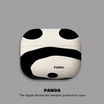 Sihuanke AirPods 4 Case, Compatible with Apple Earphones, Silicone Cover for AirPods 4, AirPods 4 Protective Case - Panda Design - White