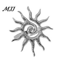 Statement Sun Jewelry Middle Finger Ring Pattern Open Adjustable Fit Women Index Stainless Steel Texture God Symbol Energy Vitality Gift Vintage Face sidabras