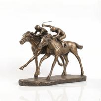 Arklių skulptūra Šalto liejimo bronzos statulėlė Blizganti puošmena meno kolekcionieriams, knygų lentynai, black