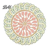 Vintage European Style Table Toppers Round Colorful Lace Doily, 11.42  Floral Placemat, Heat Soft Polyester Mats for Home Resistant Mat, Retro Doilies A