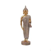 Buddha Statue with Pedestal Toned Standing Decorative Sculpture for Buddhists,
