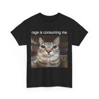 Rage Is Consuming Me Silly Staring Cat Meme T-Shirt M