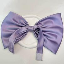 Korėjietiška didelė kaspinė apykaklė Rankų darbo vientisos satino juostelės kaspinai Choker karoliai Moterims Mergaitėms Cosplay Katės aksesuarai šviesiai violetinė spalva