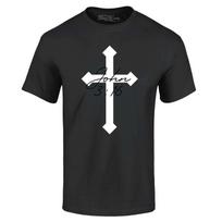 John 3:16 Bible Verse Script Cross T-shirt Religious Shirts XXXL