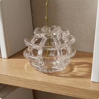 Glass Flower Arranger Spherical Cage Sphere Vase Hollow Openwork Ornament for Floral Display,