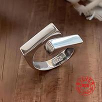 BF CLUB Silver Hug Rings for Women Fashion Geometric Handmade Irregular Vintage Fine Jelwery Ring Party Christmas Gift