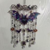 Dangling Strands Glass Suncatcher Halloween Themed Wind Chime Cute Crystal Wind Chime  Wall Display Style4