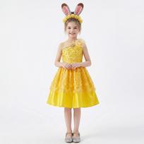 Kids Hare Costume for Cosplay Halloween Stage Performance Role Play Outfit 120 geltona