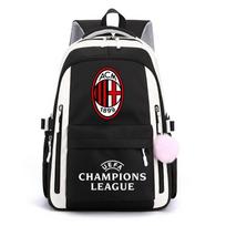 Champions League Backpack Fashion Trend Real Madrid Barcelona Grand Paris Backpack Student School Bag Manchester City Manchester United Football Bag