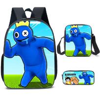 Rainbowfriends Rainbow Friends Backpack Three-Piece Set Primary And Secondary School School Bag Children'S Bag three-piece set