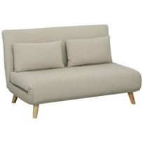 Sofa Bed Recliner Sofa Couch, incl. 2 Cushions, Velvet Look, 130 x 78 x 79 cm, Beige 130 x 78 x 79 cm smėlis