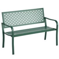 Garden Bench Made of Metal, 2-Seater, Weatherproof, 127 cm x 63 cm x 83 cm, Green 127 x 63 x 83 cm