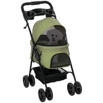 Dog Stroller Dog Buggy, foldable, 2 safety leashes, 2 cup holders, 67 x 45 x 96 cm, Khaki 67 x 45 x 96 cm
