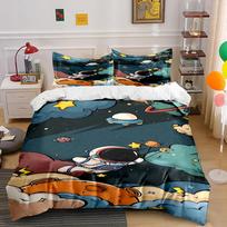 Astronaut Space Theme Bedding Set Bedding set (1 duvet cover, 2 pillowcases, duvet not included) 135x200cm