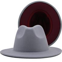 juosta fedora moterims džiazo skrybėlė Unisex fedoros madingi skrybėlės moterims ir vyrams bažnytinė skrybėlė roko skrybėlė žvaigždės roko fedoros skrybėlė 56-58CM gray