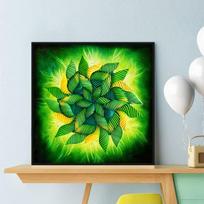 DIY Diamond Painting Green Mandala Cross Stitch Kit Mosaic Art Diamond Painting Full Circle/Square Diamond Home Decoration Round 25x25cm