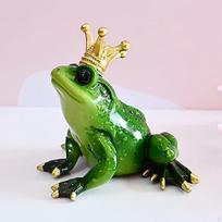 Lovely Funny wearing Crown Figurines Resin Animal Sculpture Art for Tabletop Shelf Gardening Fairy