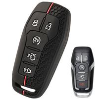 Silikoninis raktų pakabukas automobilio nuotolinio dangtelio korpuso dėklas Raktų pakabuko laikiklio apsauga, skirta Ford Edge Super Duty F250 F350 F450 F550 2022 2018 m. juoda